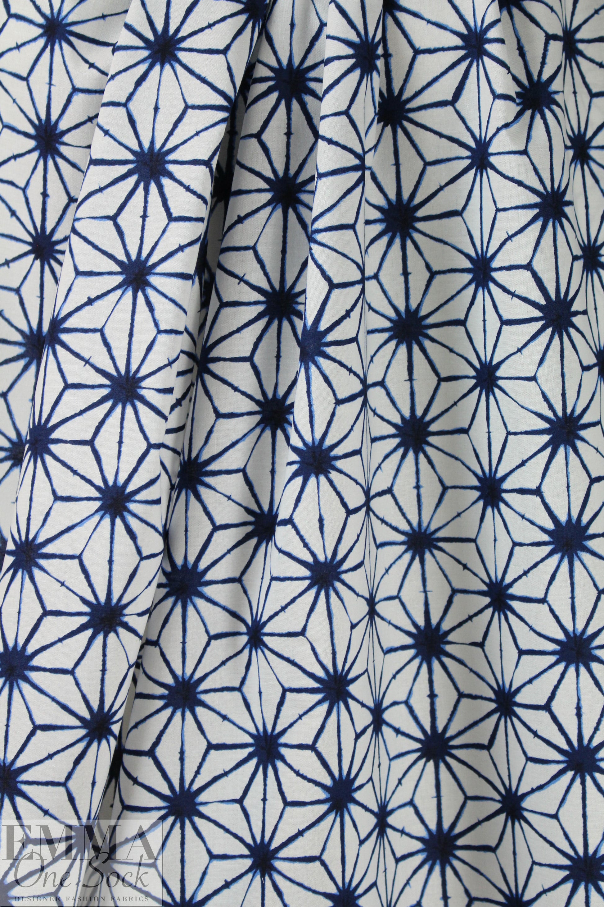 shirting designer Japanese indigo star print cotton poplin