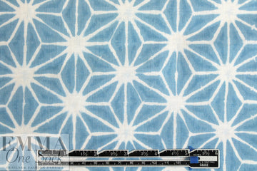 NY designer Japanese dusty blue star print cotton poplin 1.875 yd