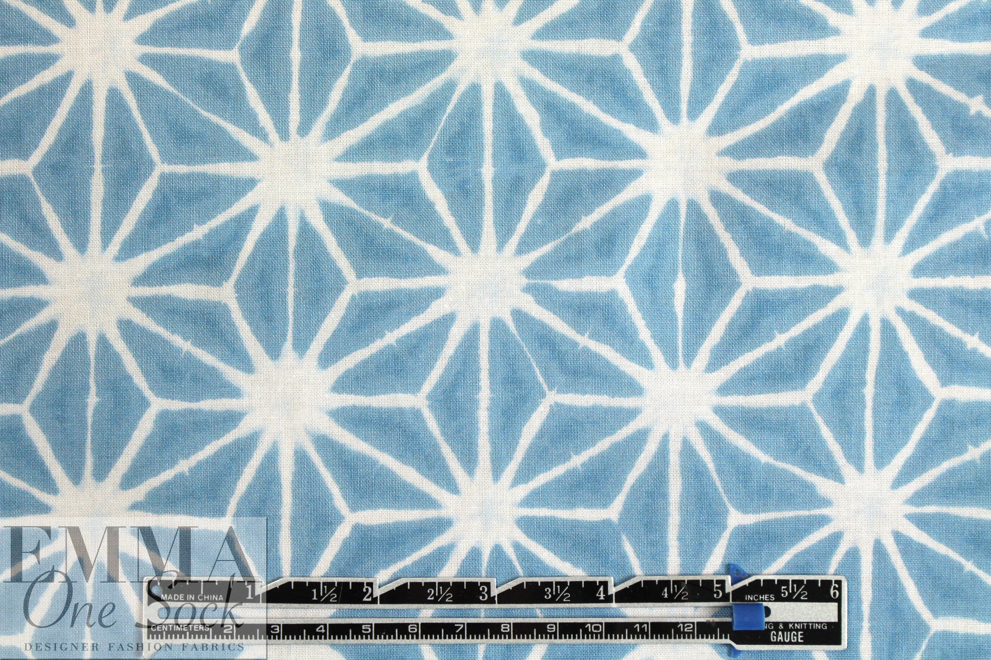 NY designer Japanese dusty blue star print cotton poplin .625 yds