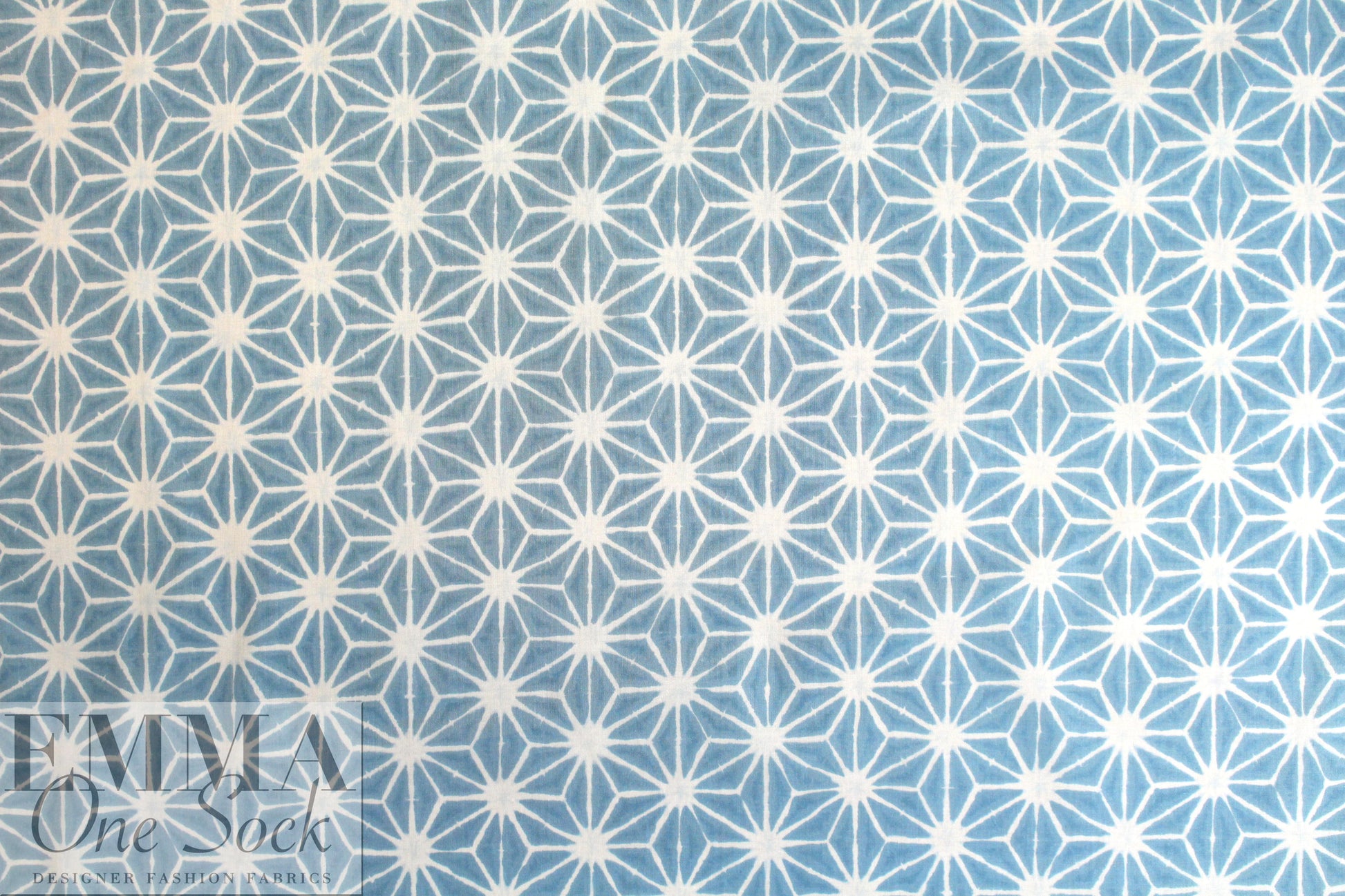 NY designer Japanese dusty blue star print cotton poplin 1.875 yd