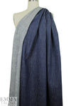 Japanese dk. blue vertical stretch textured denim
