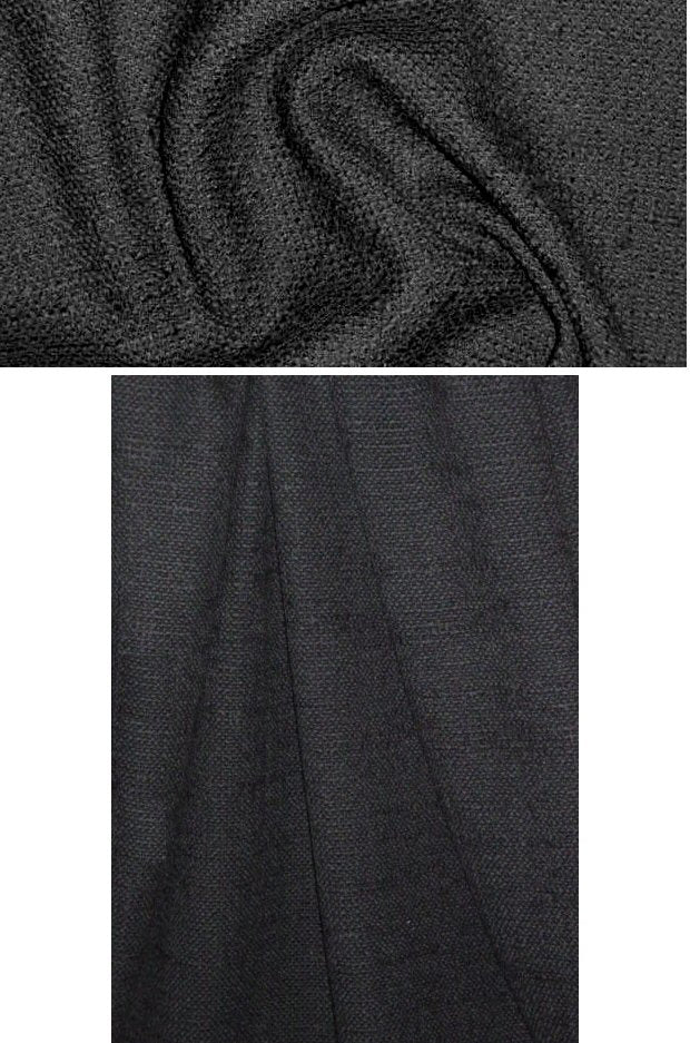 Japanese nubby basketweave wool - black