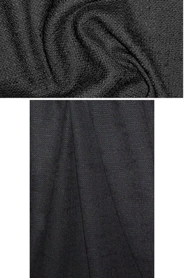 Japanese nubby basketweave wool - black