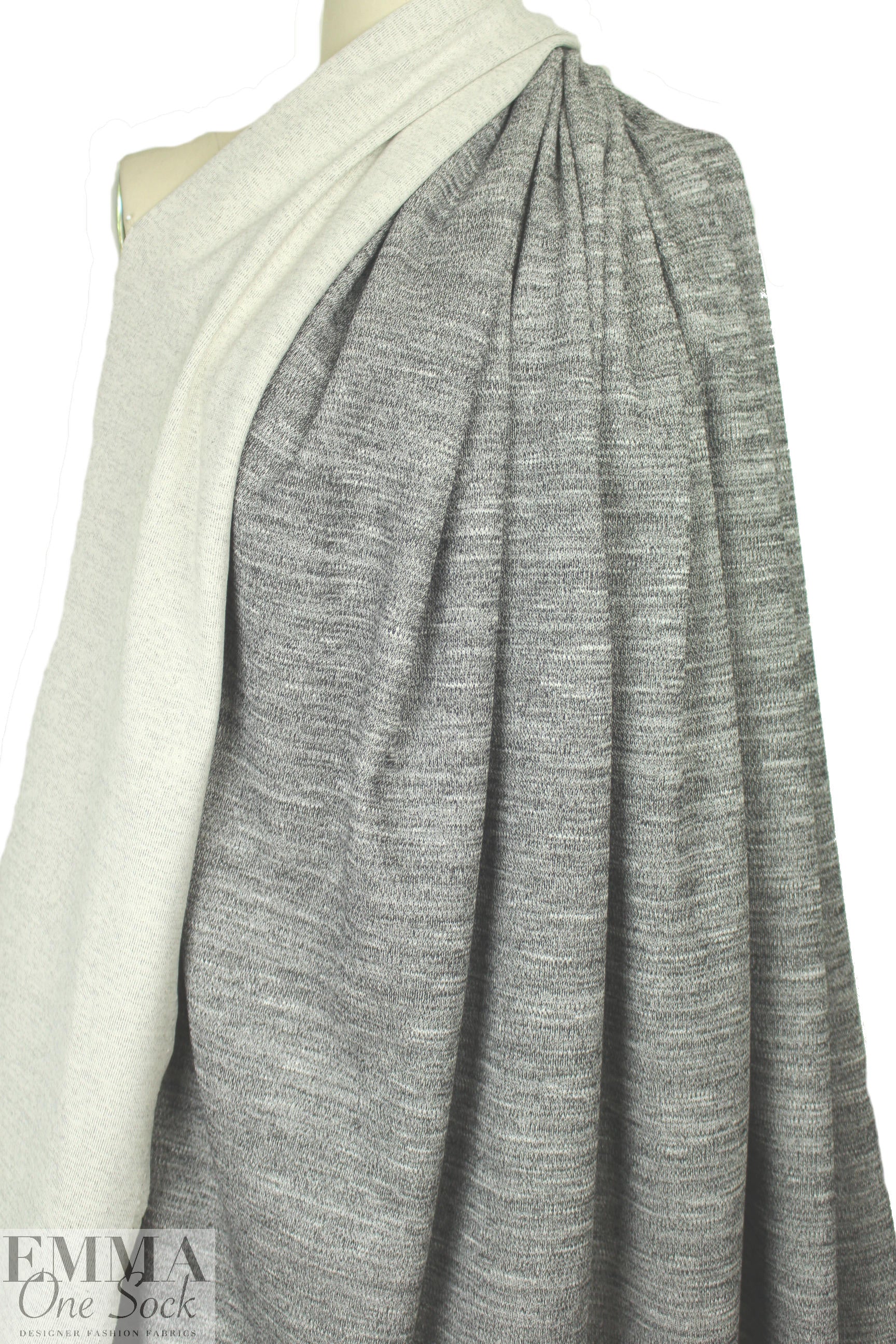 Japanese tweedy sweater knit - salt/pepper