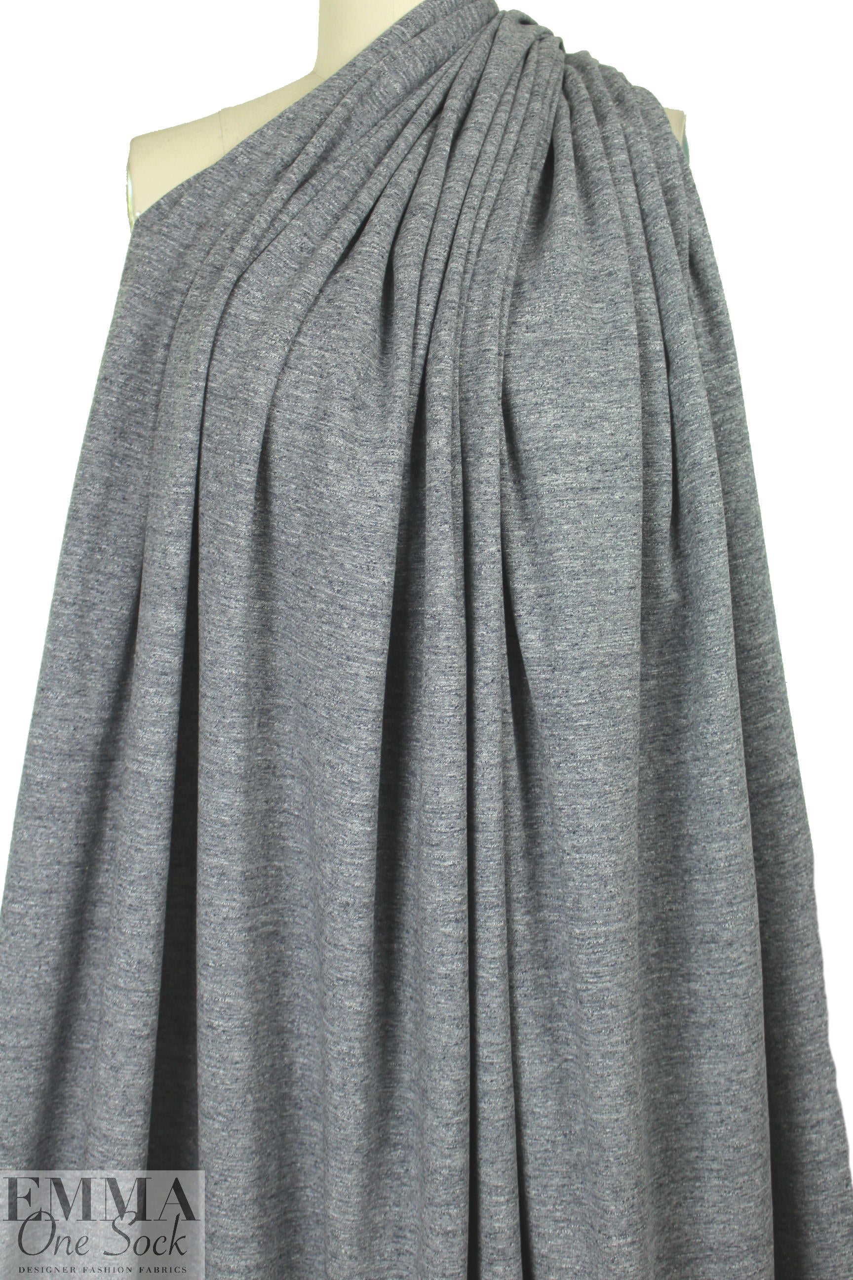 Japanese tweedy french terry sweater knit - med. gray