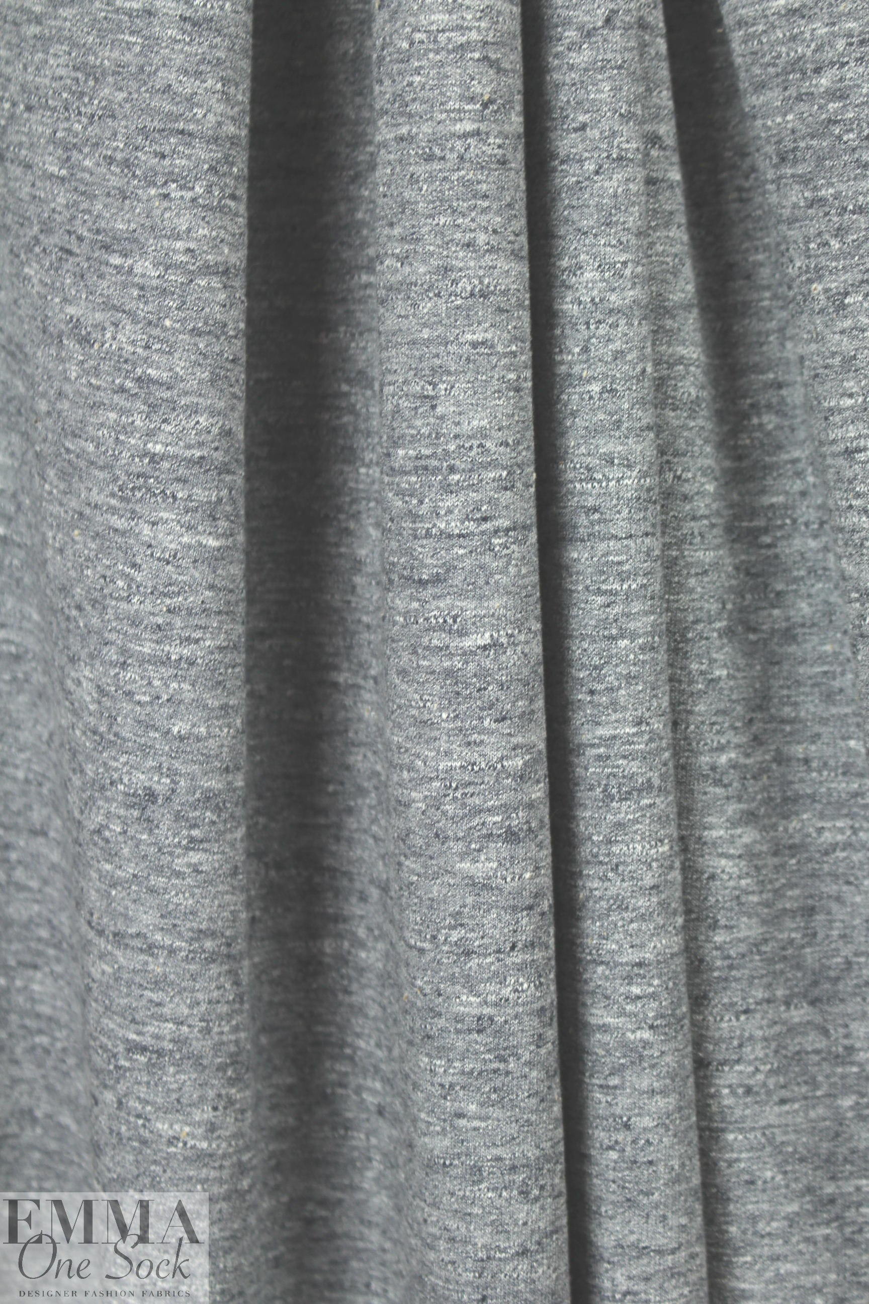 Japanese tweedy french terry sweater knit - med. gray