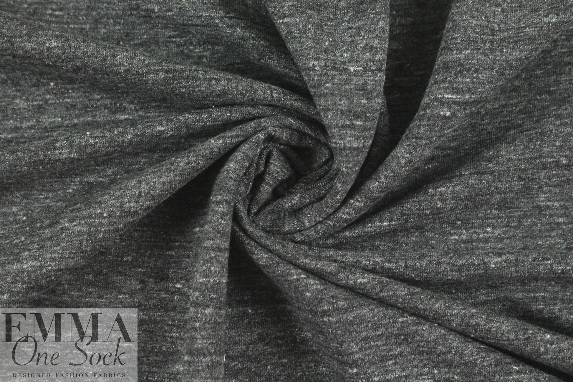 Japanese tweedy french terry sweater knit - dk. gray