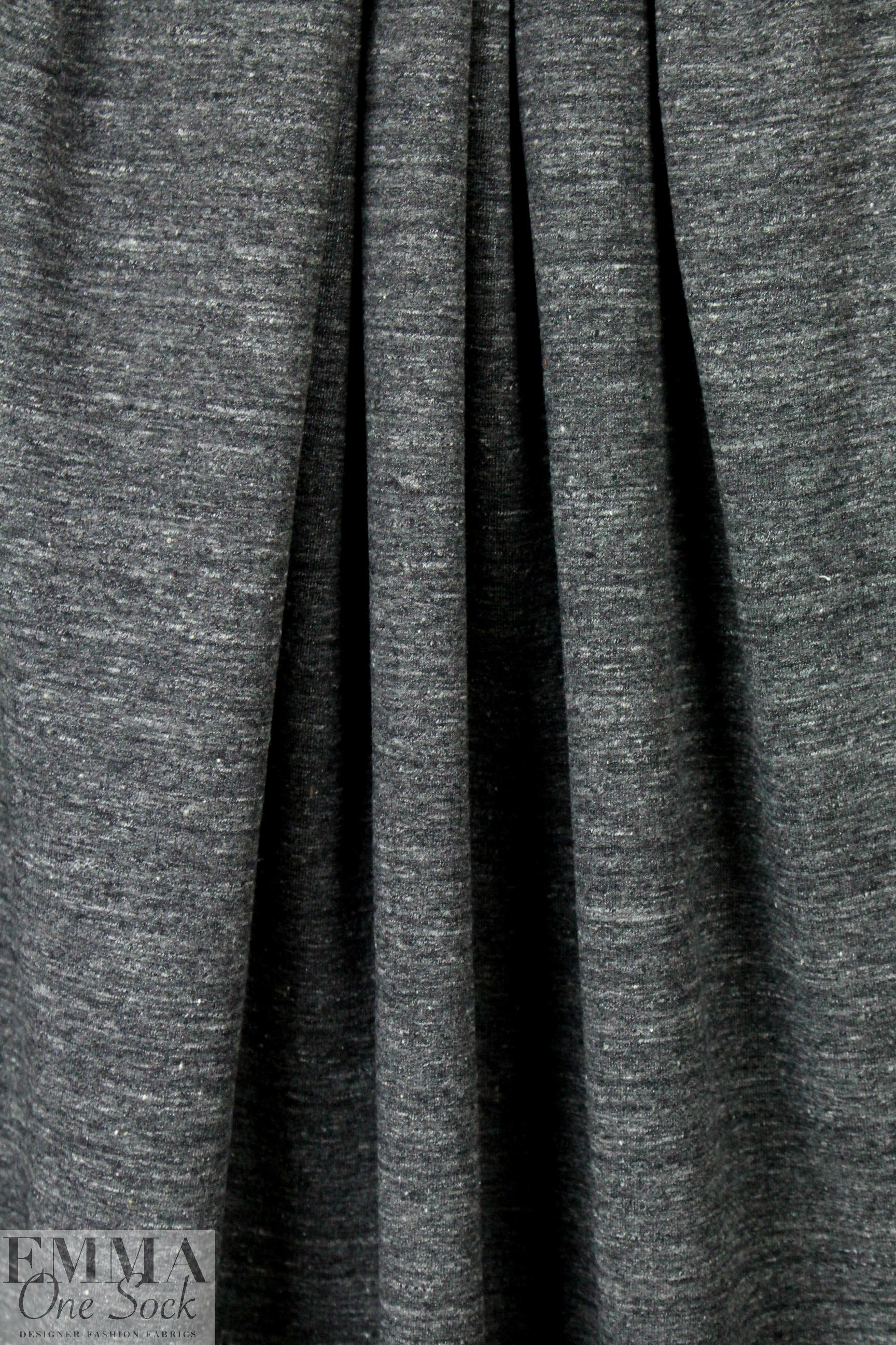 Japanese tweedy french terry sweater knit - dk. gray