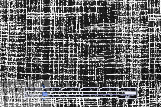 black/white crosshatch doubleknit, Oeko-Tex cert.