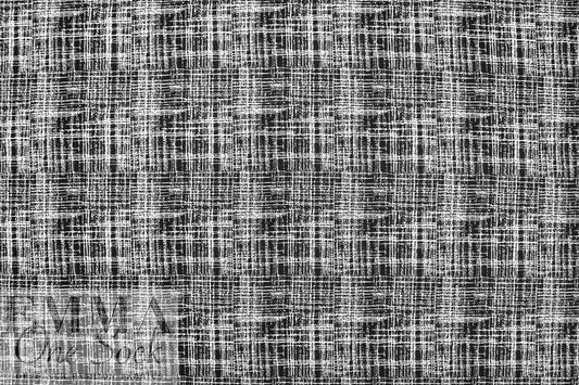 black/white crosshatch doubleknit, Oeko-Tex cert.