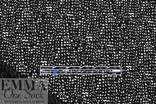 black/white 'dauby dots' doubleknit, Oeko-Tex cert.