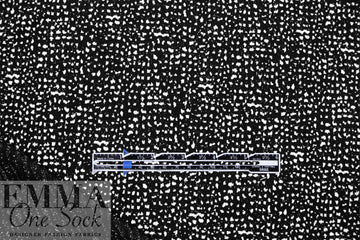 black/white 'dauby dots' doubleknit, Oeko-Tex cert. 1.375 yds