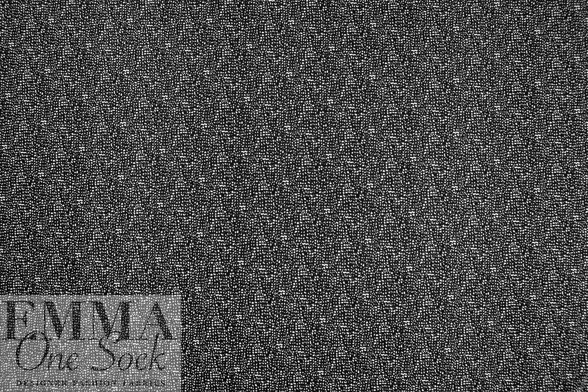 black/white 'dauby dots' doubleknit, Oeko-Tex cert. 1.625 yd