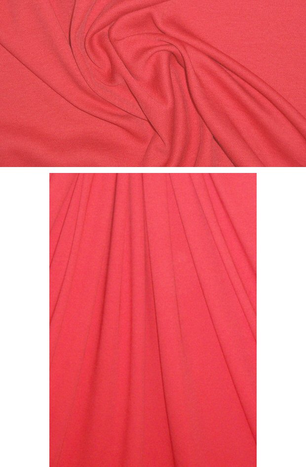 100% organic pima cotton interlock - red 2.375 yds