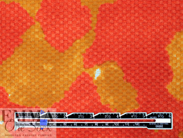 JCrew cotton pique' over-print - butterscotch/mandarin 1.5 yd