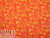 JCrew cotton pique' over-print - butterscotch/mandarin 1.5 yd
