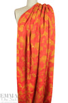 JCrew cotton pique' over-print - butterscotch/mandarin .5 yds