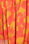 JCrew cotton pique' over-print - butterscotch/mandarin .5 yds