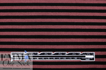 piece-dyed viscose/spandex jersey - zinfandel/black stripe 1.33 yd