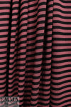 piece-dyed viscose/spandex jersey - zinfandel/black stripe .75 yds