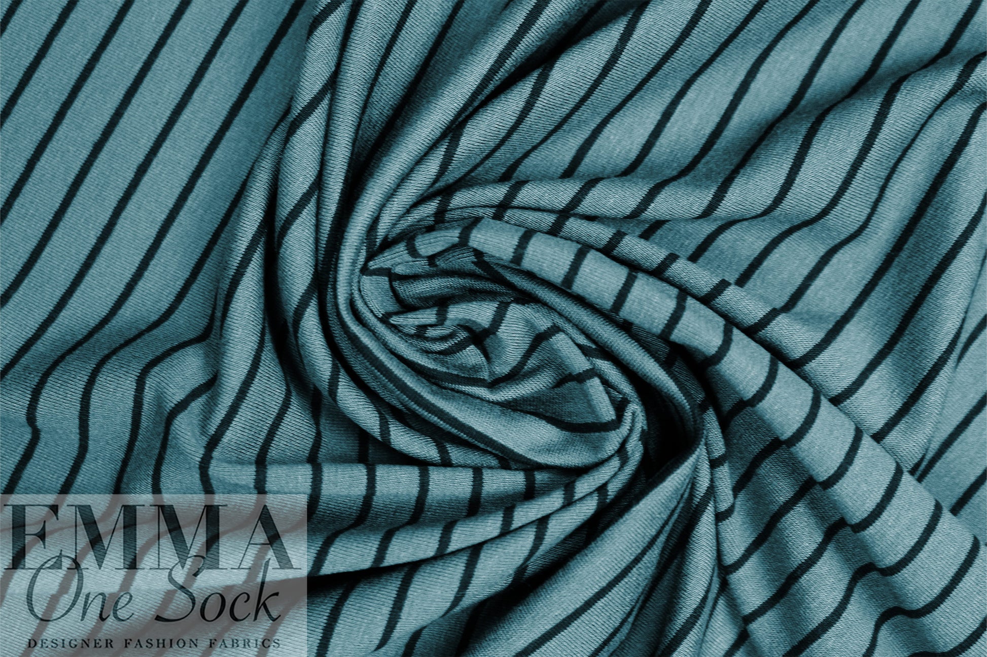 yarn-dyed viscose/spandex jersey - bluestone/black 1.75 yd