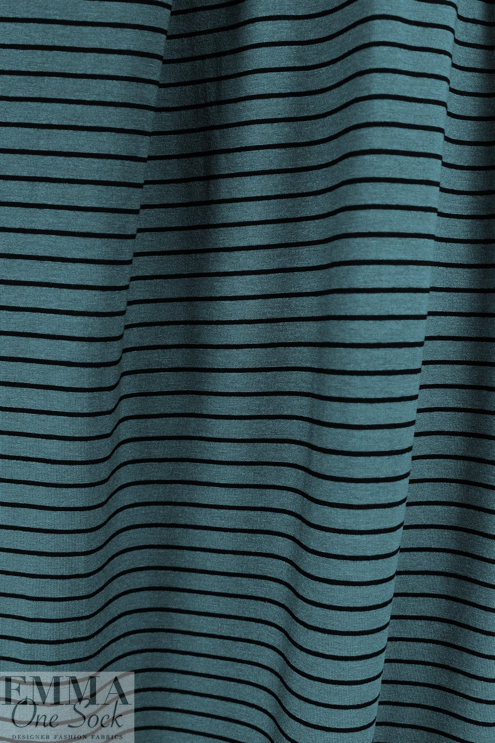 yarn-dyed viscose/spandex jersey - bluestone/black 1.75 yd