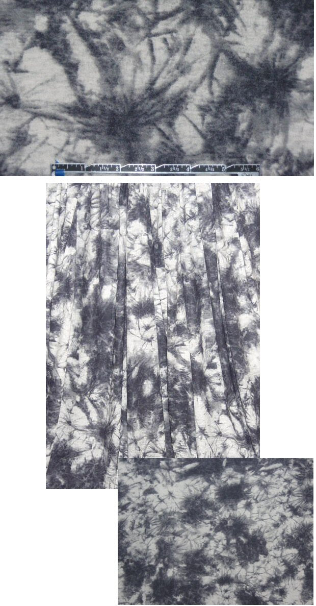 designer 'newsprint' tie dye rayon/lyc knit 1.625 yds