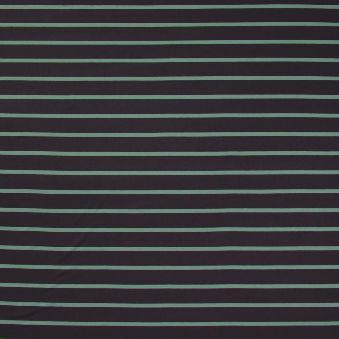 CA designer viscose 4-way stretch jersey - bluestone/black stripe 2 yd