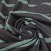 CA designer viscose 4-way stretch jersey - bluestone/black stripe .5 yds