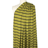 CA designer viscose 4-way jersey - green-gold/black stripe 2 yd