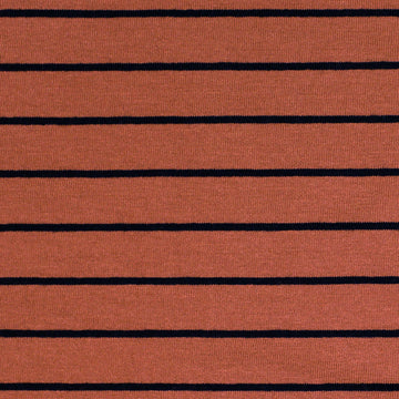 yarn-dyed viscose/spandex jersey - paprika/black 1.375 yd