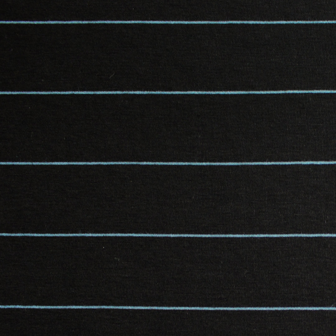 yarn-dyed viscose/spandex jersey - black/bluestone 1.75 yd