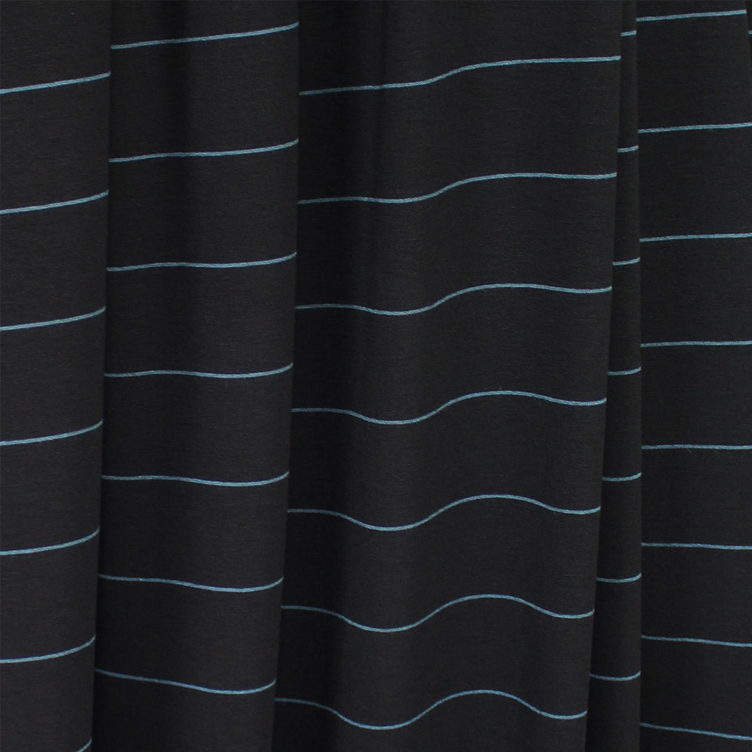 yarn-dyed viscose/spandex jersey - black/bluestone