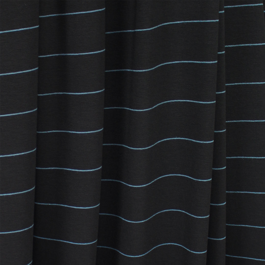 yarn-dyed viscose/spandex jersey - black/bluestone 1.75 yd
