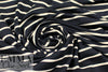 yarn-dyed viscose/spandex jersey - black/almond stripe 2.25 yd