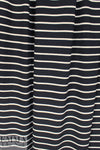 yarn-dyed viscose/spandex jersey - black/almond stripe 2.125 yds