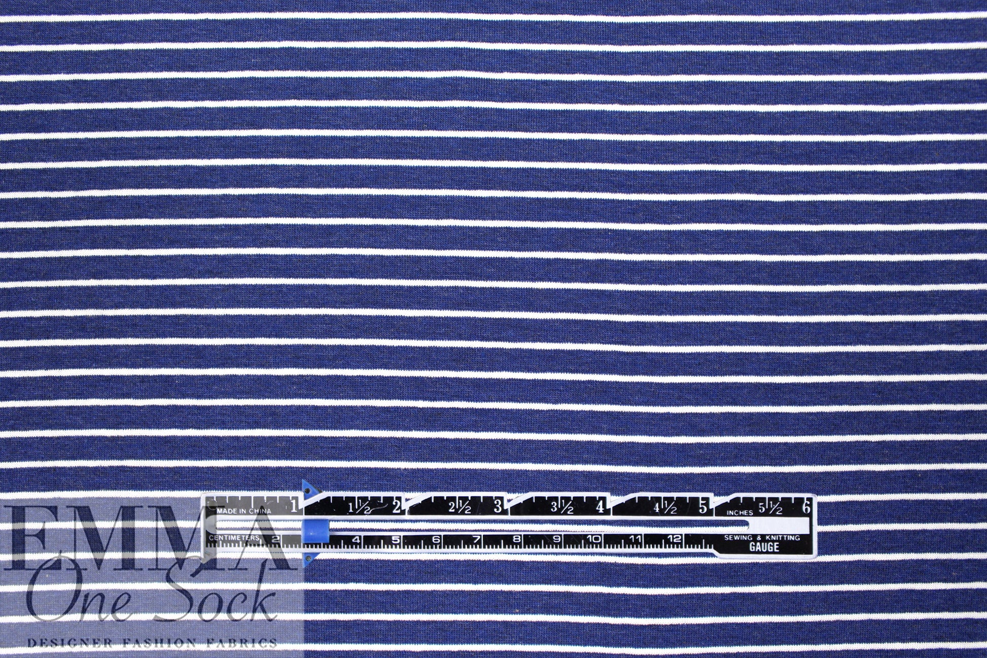yarn-dyed viscose/spandex jersey - navy/white stripe 2 yd