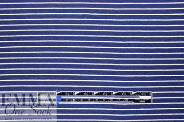 yarn-dyed viscose/spandex jersey - navy/white stripe 2 yd