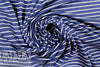 yarn-dyed viscose/spandex jersey - navy/white stripe 2 yd