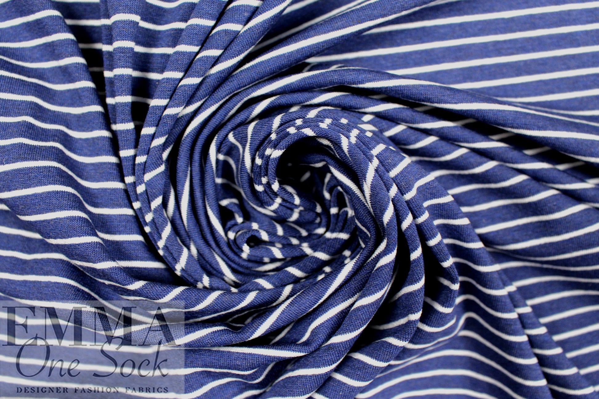 yarn-dyed viscose/spandex jersey - navy/white stripe 1.66 yd