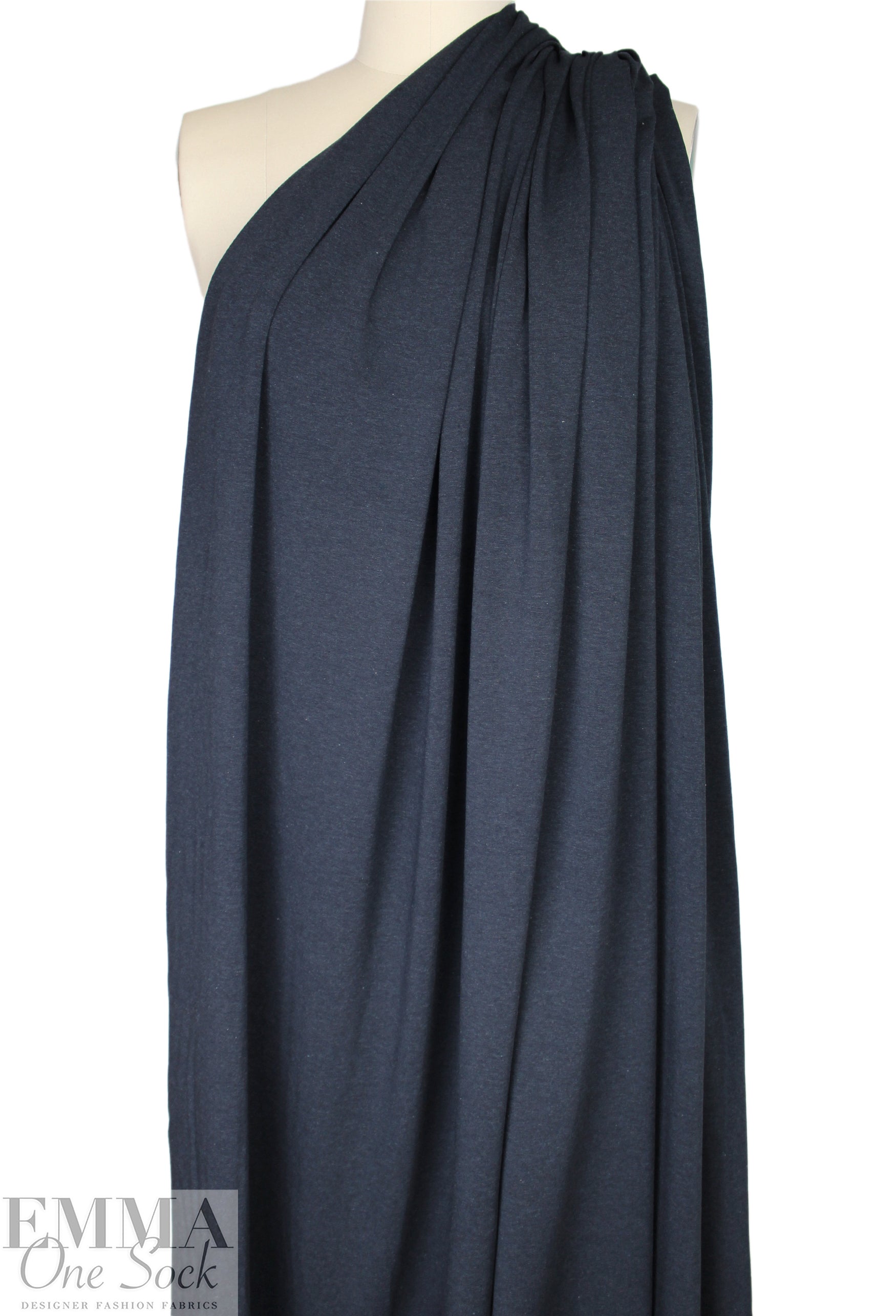 navy heather lightweight viscose jersey 4-way 2 yd