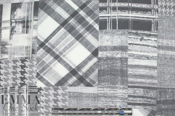 textiles patchwork poly crepe print - newsprint 1.5 yd