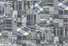 textiles patchwork poly crepe print - blue/gray