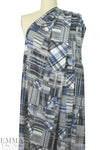 textiles patchwork poly crepe print - blue/gray 1.875 yd