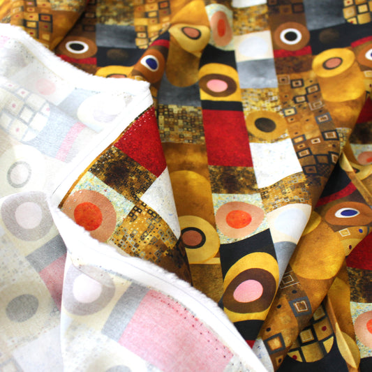 'museum walk' drapey viscose woven - spice tones