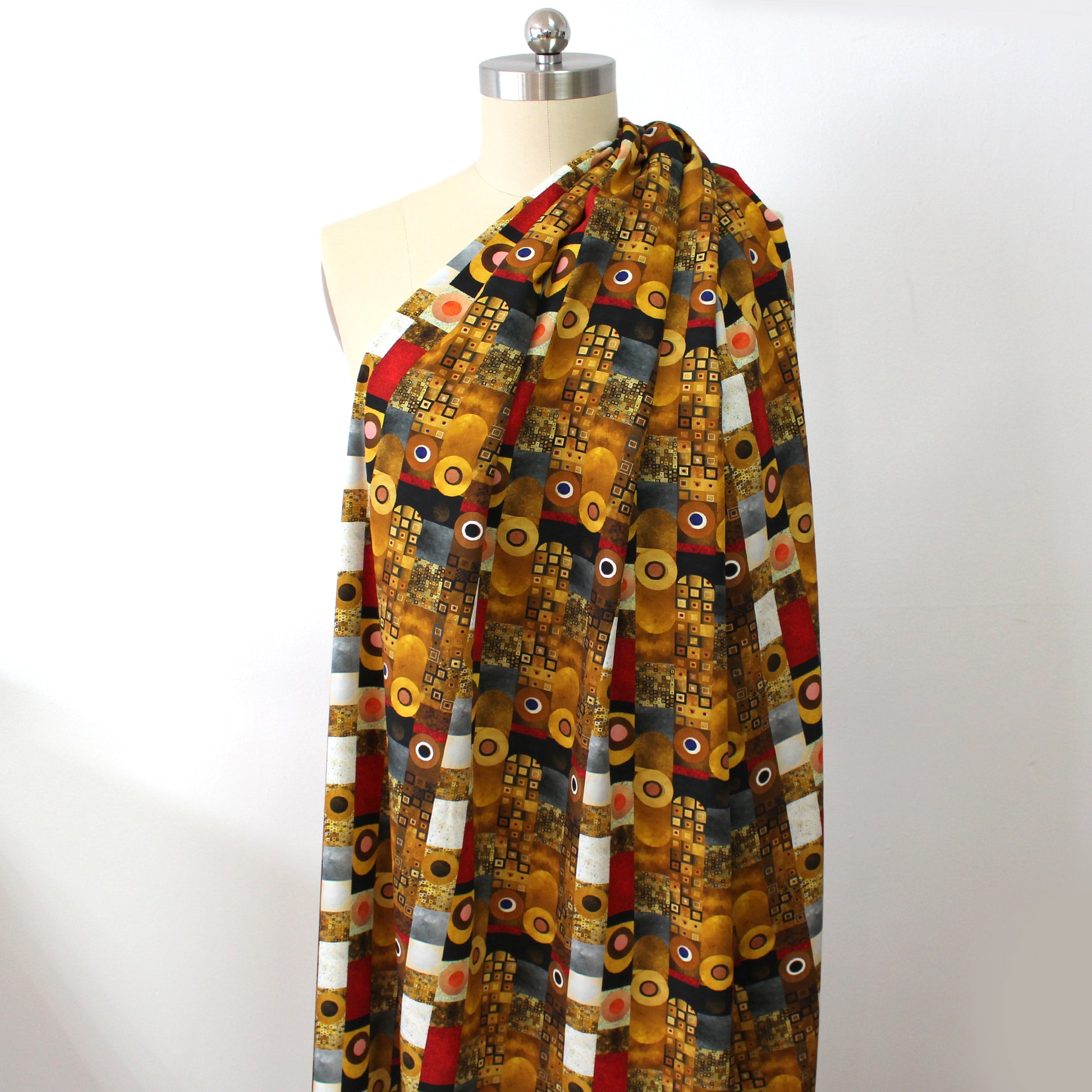 'museum walk' drapey viscose woven - spice tones