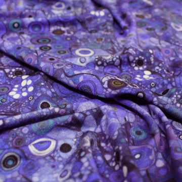 Dutch digital 'Klimt study' viscose knit, Oeko-Tex cert. - blue