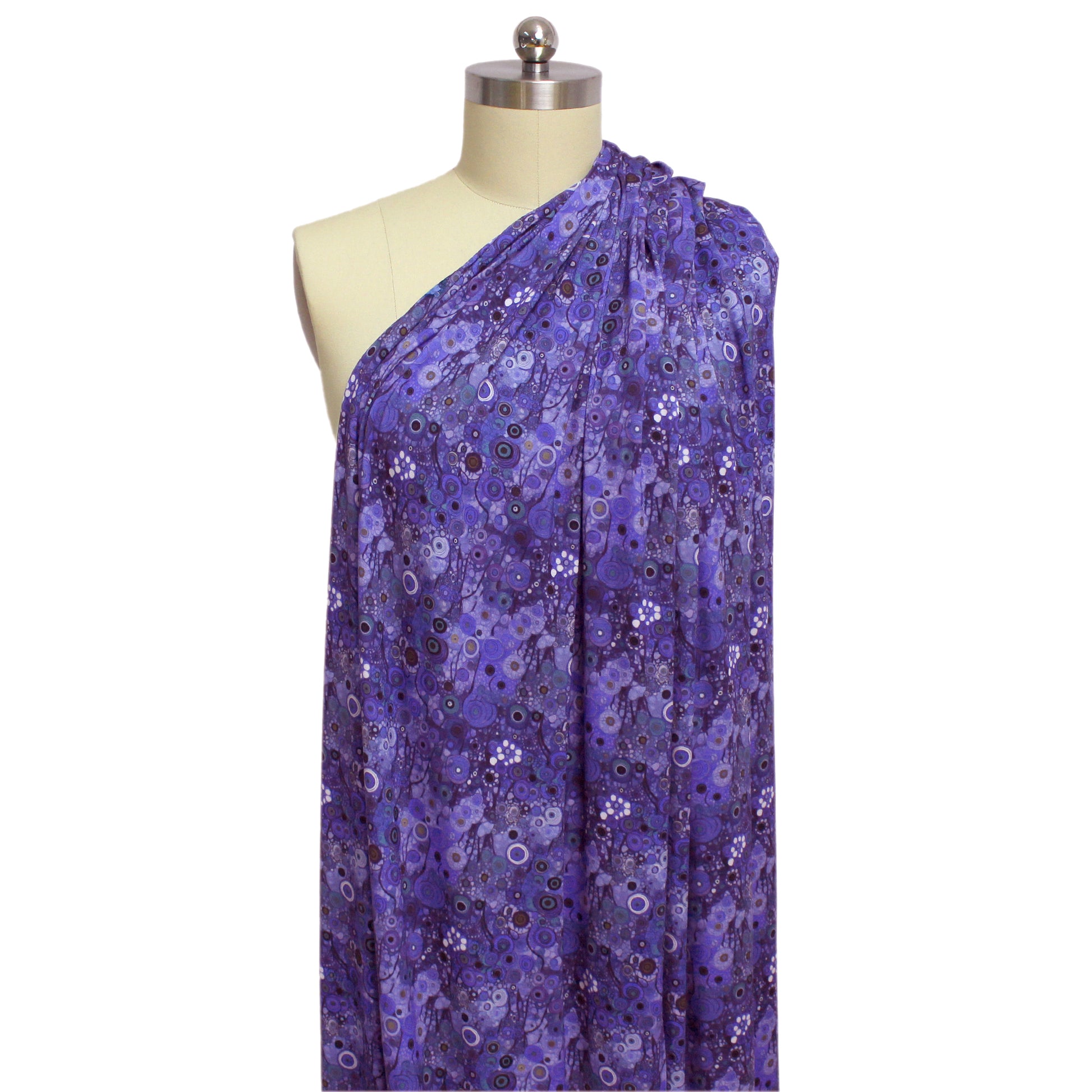 Dutch digital 'Klimt study' viscose knit, Oeko-Tex cert. - blue