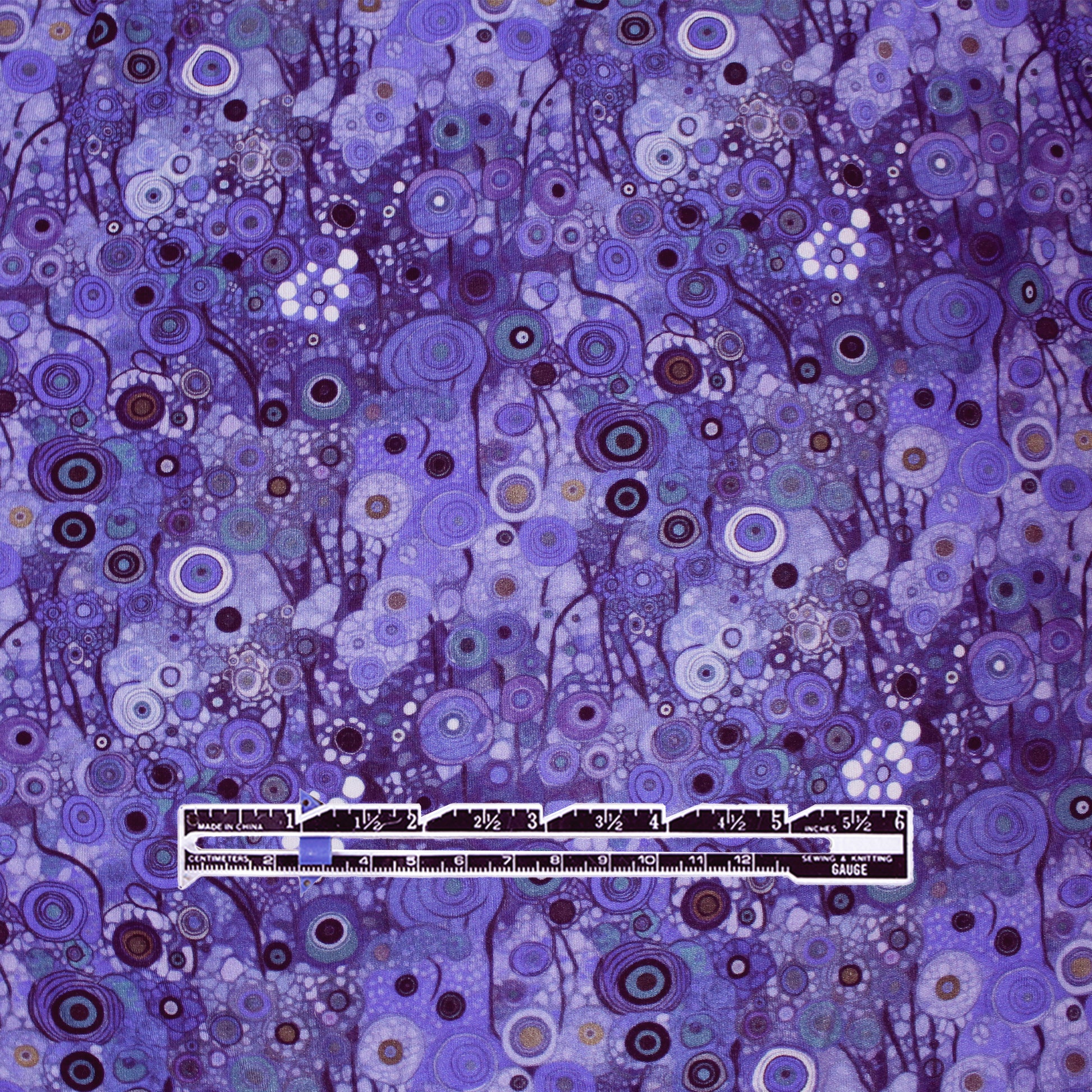 Dutch digital 'Klimt study' viscose knit, Oeko-Tex cert. - blue