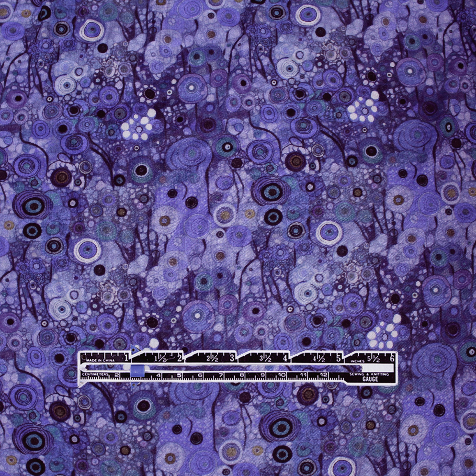 Dutch digital 'Klimt study' viscose knit, Oeko-Tex cert. - blue